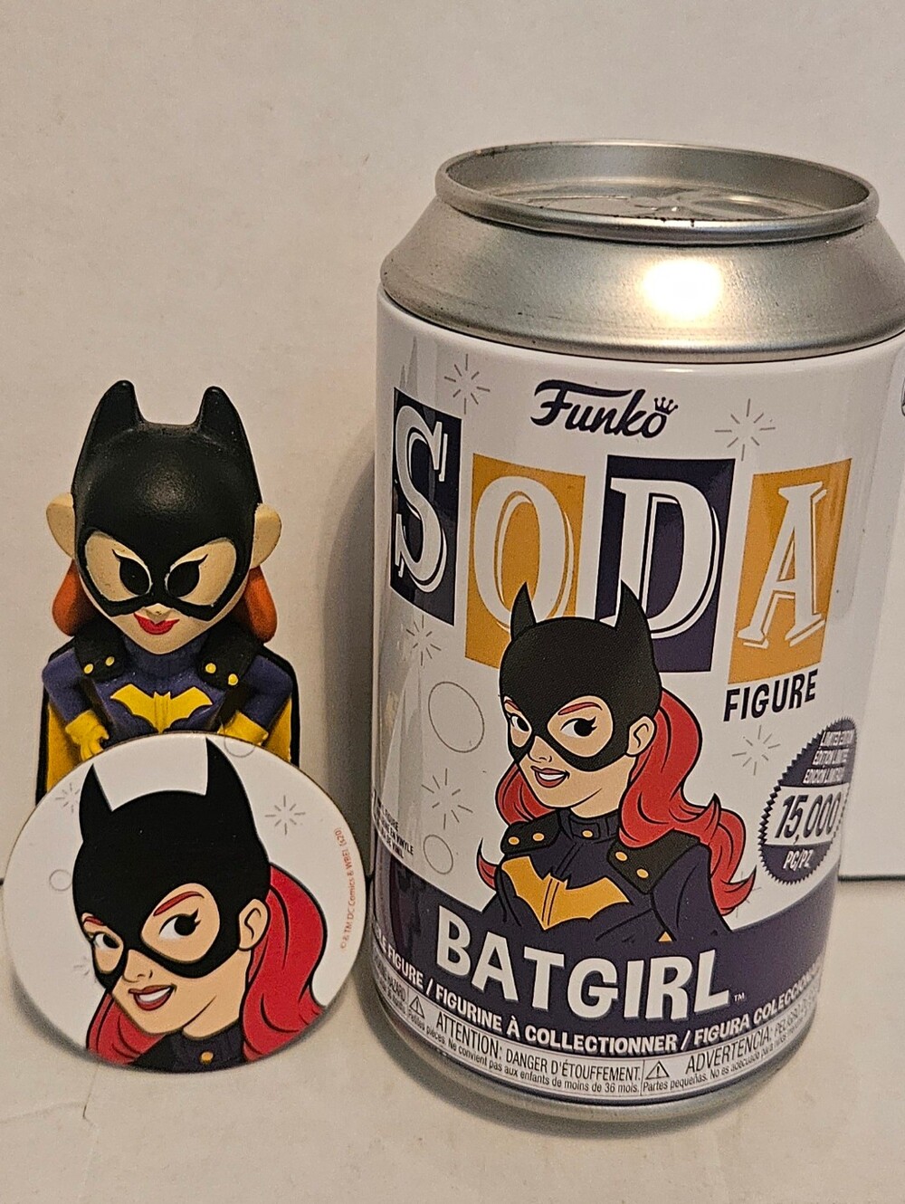 Funko Pop Soda DC Heroes Batman Batgirl. Can and Pog
